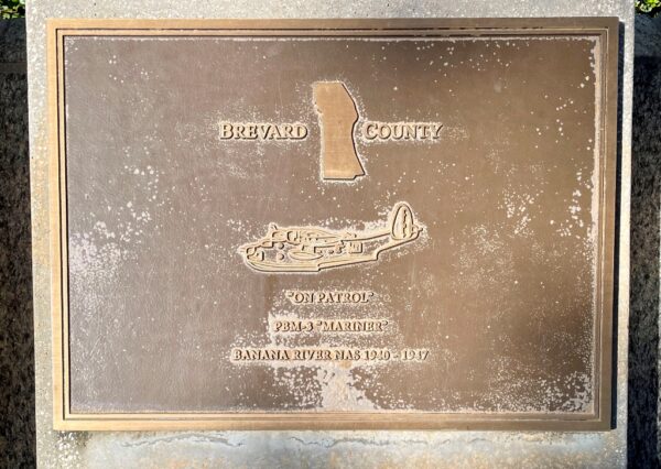 BREVARD COUNTY FLORIDA WORLD WAR II MEMORIAL PLAQUE