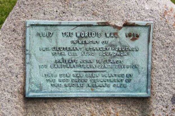 RED CROSS WORLD WAR I MEMORIAL ELM TREE PLAQUE