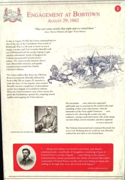 ENGAGEMENT AT BOBTOWN MEMORIAL PLAQUE