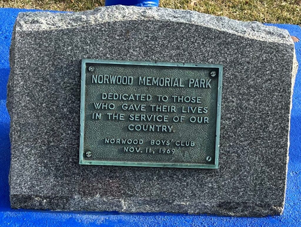 NORWOOD MEMORIAL PARK PLAQUE