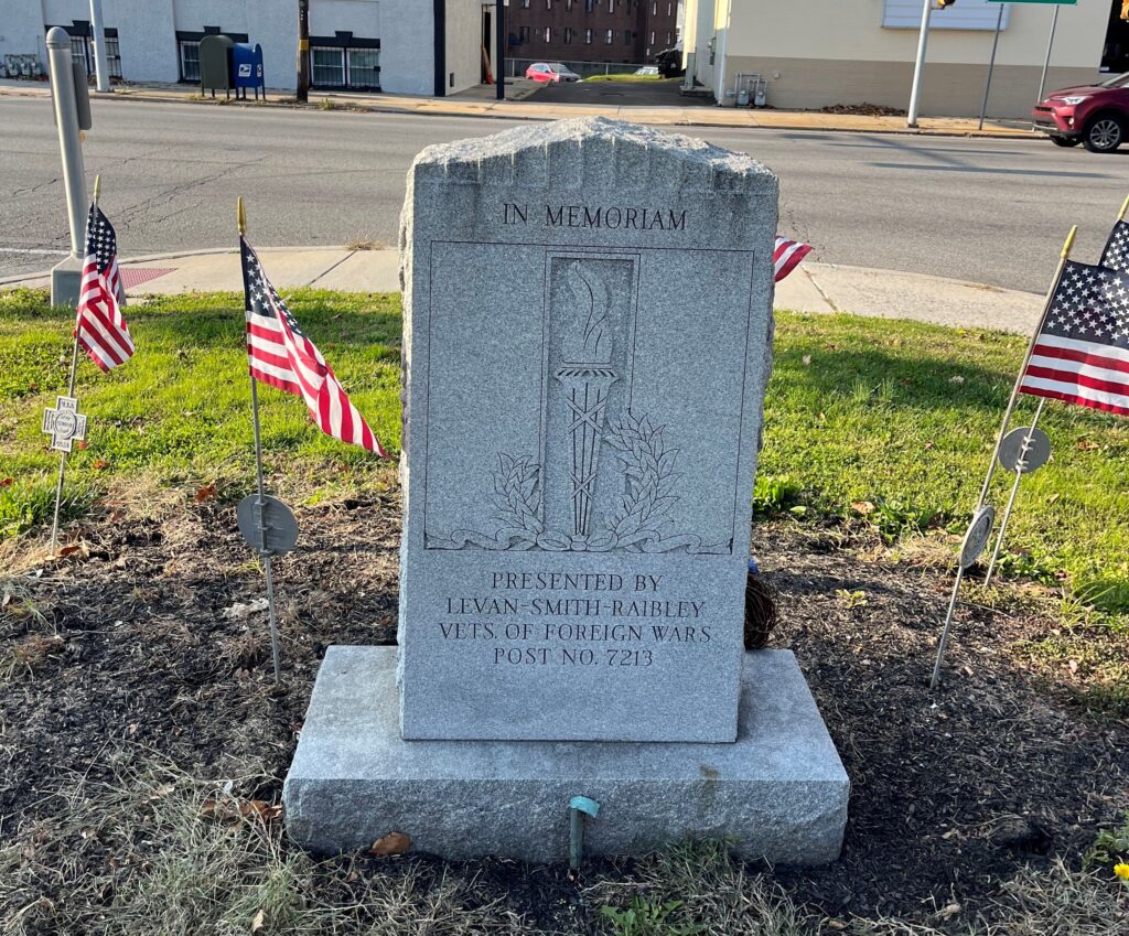 VETS. OF FOREIGN WARS POST NO. 7213 WAR VETERANS MEMORIAL BACK