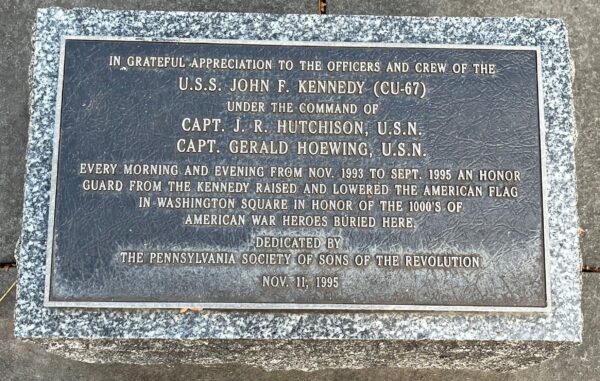 U.S.S. JOHN F. KENNEDY (CU-67) WAR MEMORIAL PLAQUE
