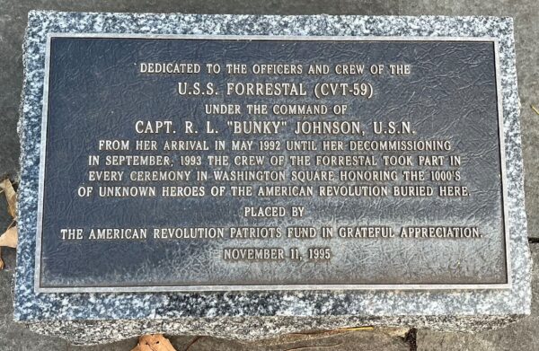 U.S.S. FORRESTAL (CVT-59) WAR MEMORIAL PLAQUE