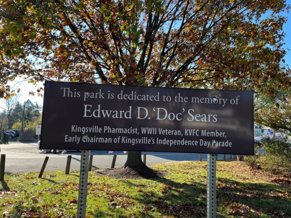 EDWARD D. ‘DIC’ SEARS MEMORIAL PARK PLAQUE