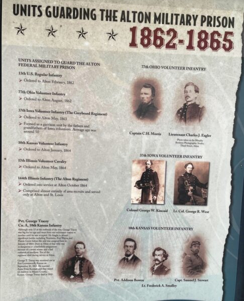 UNITS GUARDING THE ALTON MILITARY PRISON 1862-1865 MEMORIAL PLAQUE