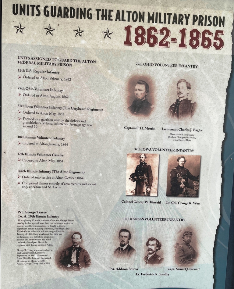 UNITS GUARDING THE ALTON MILITARY PRISON 1862-1865 MEMORIAL PLAQUE