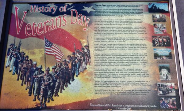 HISTORY OF VETERANS DAY MEMORIAL PANEL