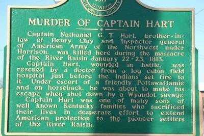MURDER OF CAPTAIN HART MEMORIAL MARKER