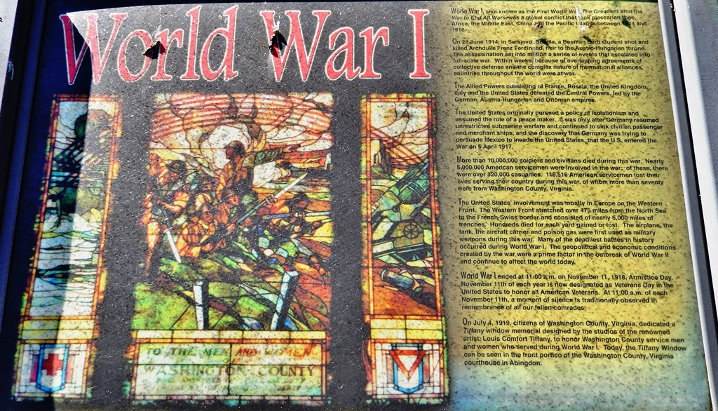 WASHINGTON COUNTY WORLD WAR I MEMORIAL PANEL