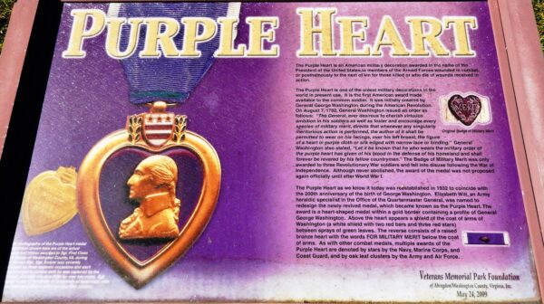 ABINGDON PURPLE HEART WAR MEMORIAL PANEL