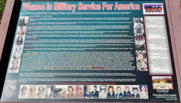 WOMEN IN MILITARY SERVICE FOR AMERICAN MEMORIAL PLAQUE