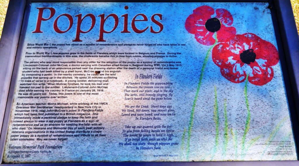 POPPIES WAR MEMORIAL PANEL