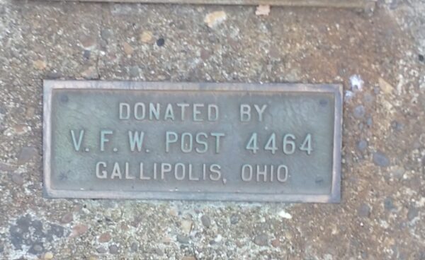 V.F.W. POST 4464 MEMORIAL FLAGPOLE PLAQUE