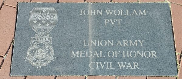JOHN WOLLAM PVT UNIONJ ARMY MEDAL OF HONOR CIVIL WAR MEMORIAL TABLET