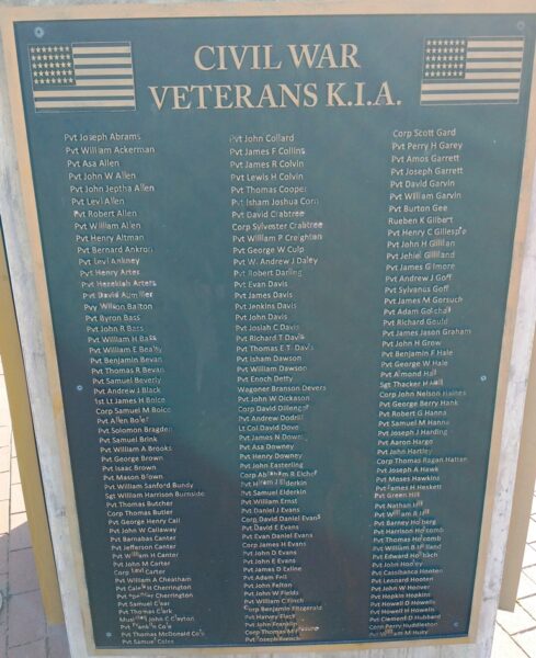JACKSON COUNTY VETERANS MEMORIAL PLAQUE B