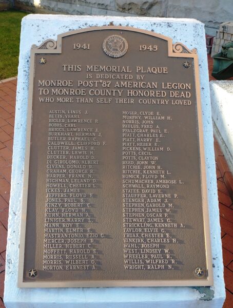 MONROE POST #87 AMERICAN LEGION WORLD WAR II MEMORIAL