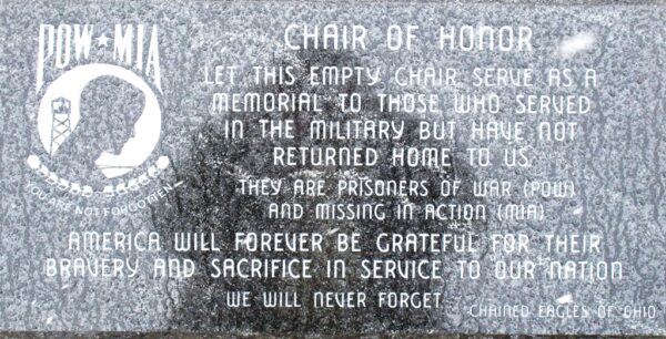 WAYNESFIELD CHAIR OF HONOR MEMORIAL STONE A