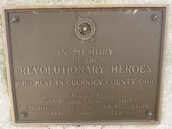 GUERNESEY COUNTY REVOLUTIONARY HEROES MEMORIAL PLAQUE