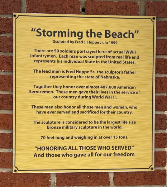 “STORMING THE BEACH” WAR MEMORIAL PLAQUE