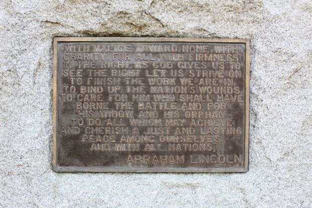 BURLINGTON ABRAHAM LINCOLN MEMORIAL STATUE PLAQUE