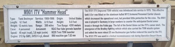 M901 ITV “HAMMER HERD” MEMORIAL PLAQUE
