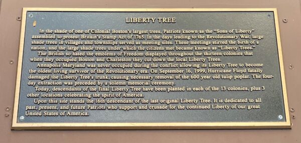 REEDS SPRING LIBERTY TREE MEMORIAL PLAQUE