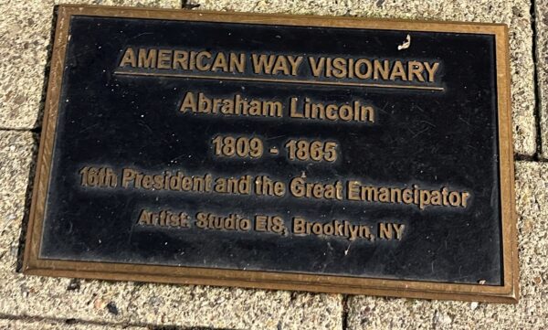 AMERICAN WAY VISIONARY ABRAHAM LINCOLN MEMORIAL PLAQUE
