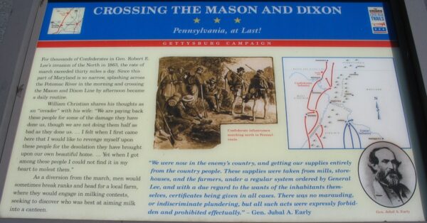 CROSSING THE MASON AND DIXON WAR MEMORIAL PANEL