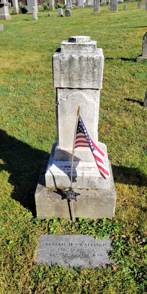 ELIJAH H CRAFFORD REVOLUTIONARY WAR MEMORIAL CEMETERY STONE