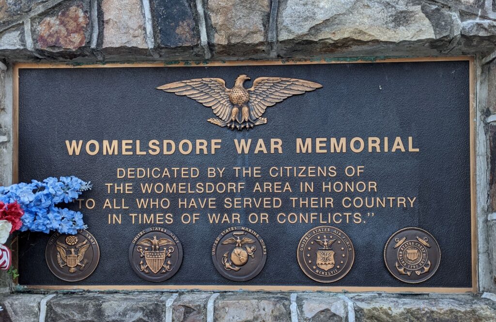 WOMELSDORF WAR MEMORIAL PLAQUE