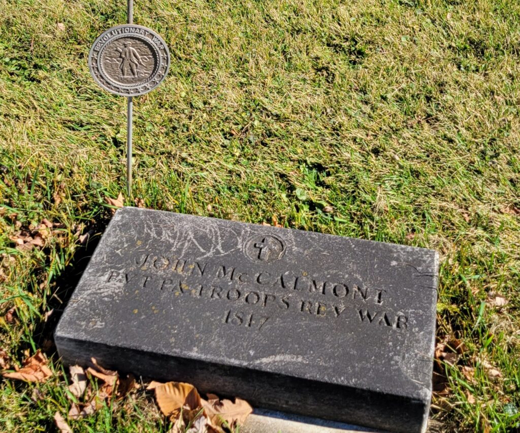 JOHN MCCALMONT REVOLUTIONARY WAR MEMORIAL CEMETERY STONE