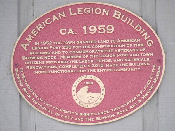 AMERICAN LEGION BUILDING MEMORIAL PLAQUE