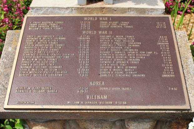 PARK FALLS WAR VETERANS MEMORIAL PLAQUE