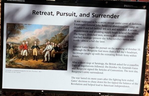 RETREAT, PURSUIT, AND SURRENDER REVOLUTIOANRY WAR MEMORIAL PANEL