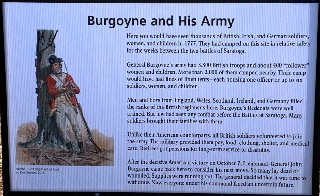 BURGOYNE AND HIS ARMY MEMORIAL PANEL