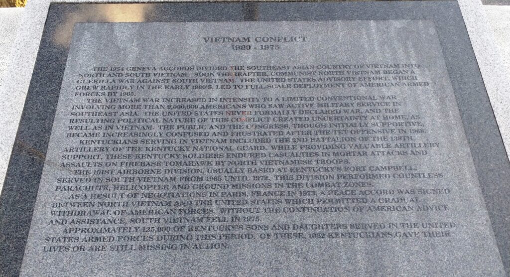 VIETNAM CONFLICT 1960-1975 WAR MEMORIAL