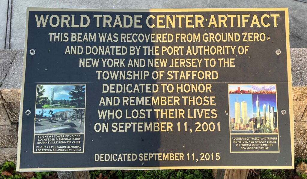 TOWNSHIP OF STRAFFORD SEPTEMBER 11, 2001 MEMORIAL PLAQUE
