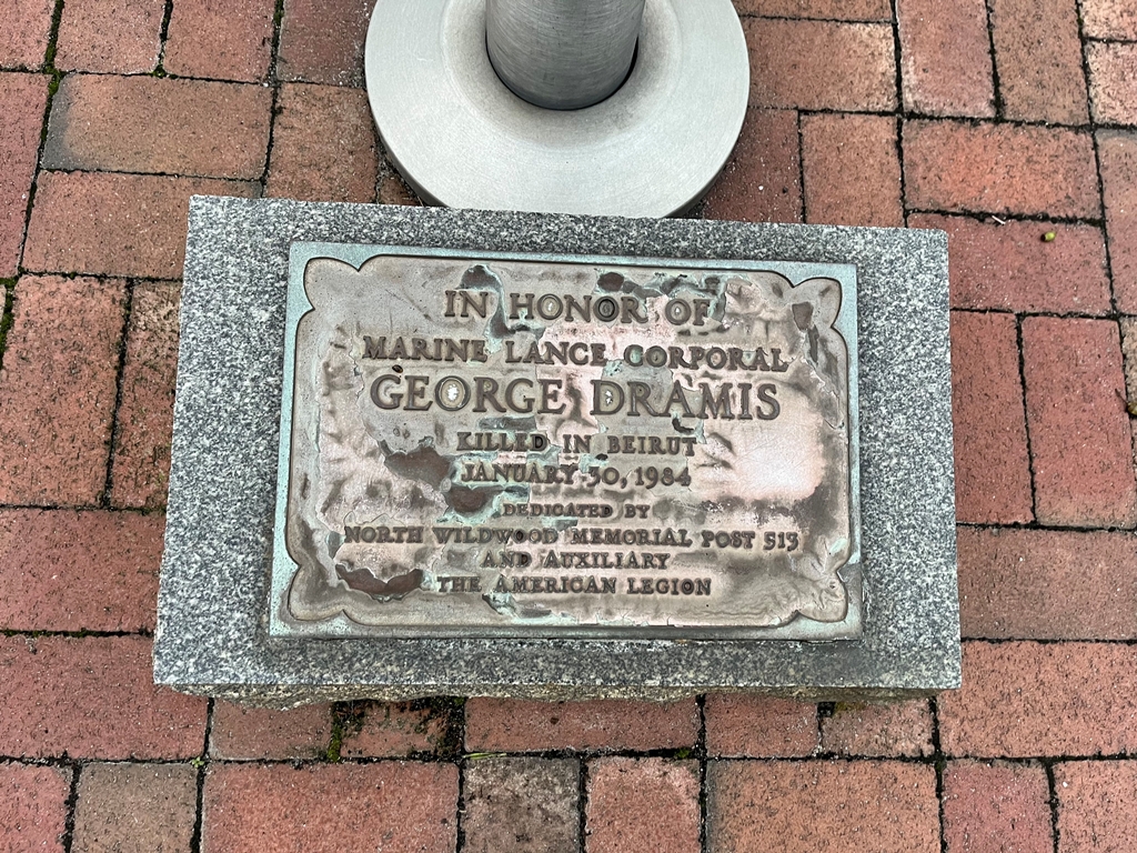 MARINE LANCE CORPORAL GEORGE DRAMIS MEMORIAL PLAQUE