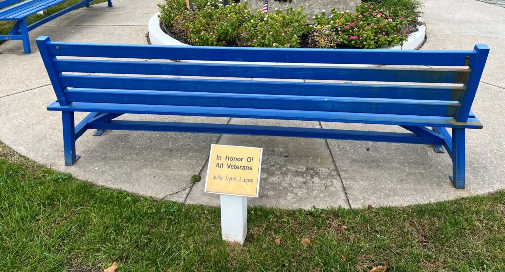 IN HONOR OF ALL VETERANS MEMORIAL BENCH