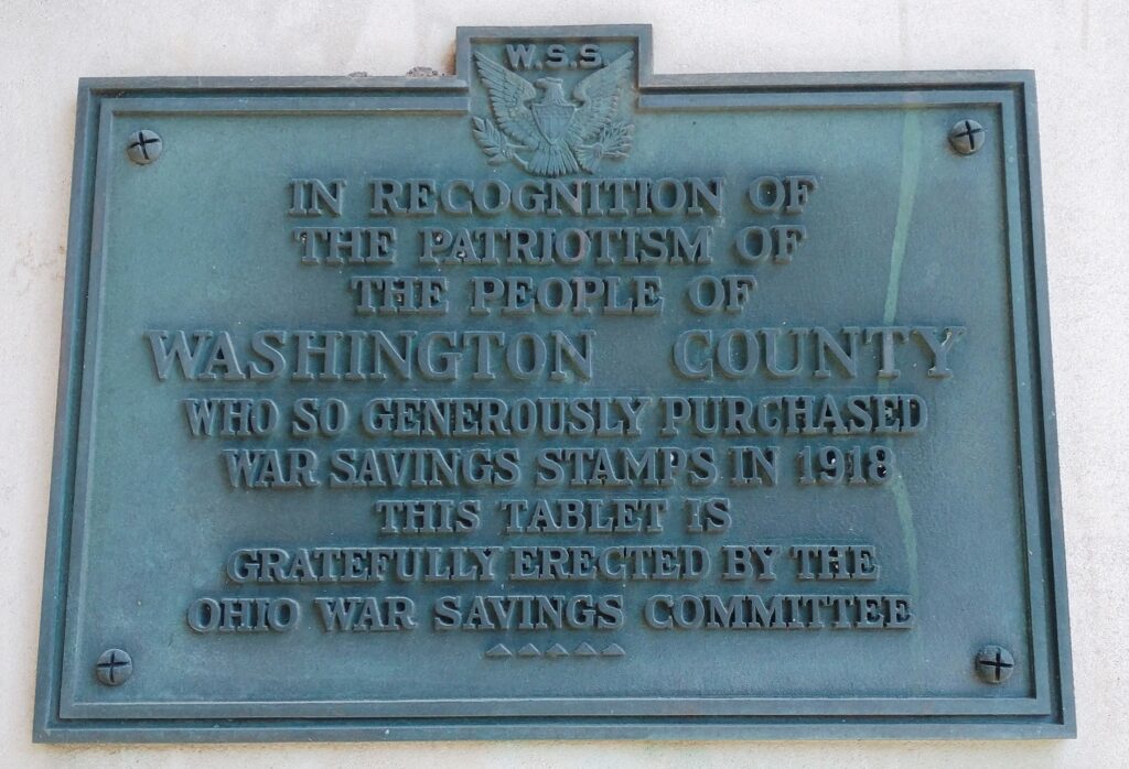WASHINGTON COUNTY WAR SAVINGS STAMPS MEMORIAL PLAQUE