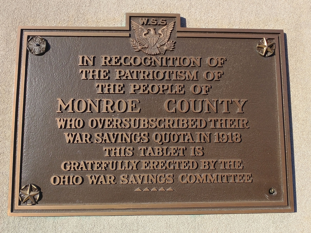 MONROE COUNTY WAR SAVINGS QUOTAIN MEMORIAL PLAQUE