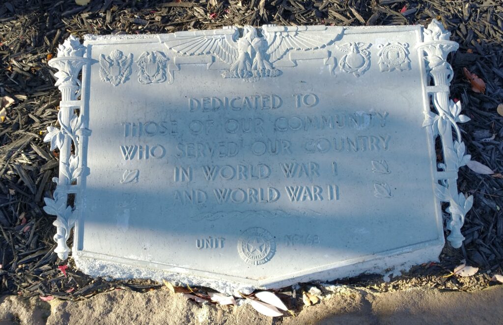 BELMONT COUNTY WORLD WAR I AND WORLD WAR II MEMORIAL CANNON PLAQUE