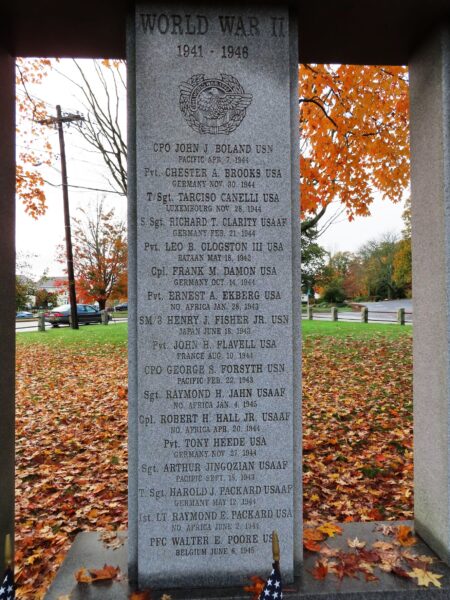 TOWN OF EAST BRIDGEWATER VETERANS MEMORIAL PILLAR A