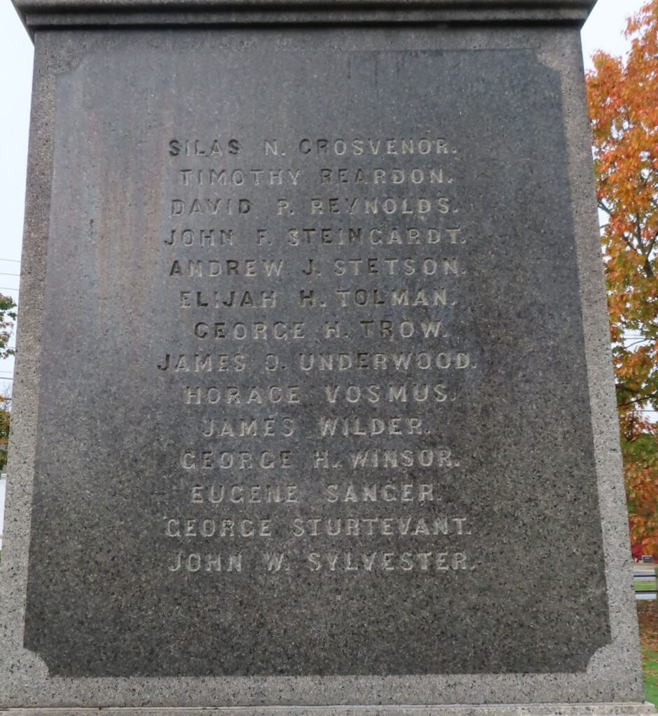 EAST BRIDGEWATER CIVIL WAR MEMORIAL SIDE C