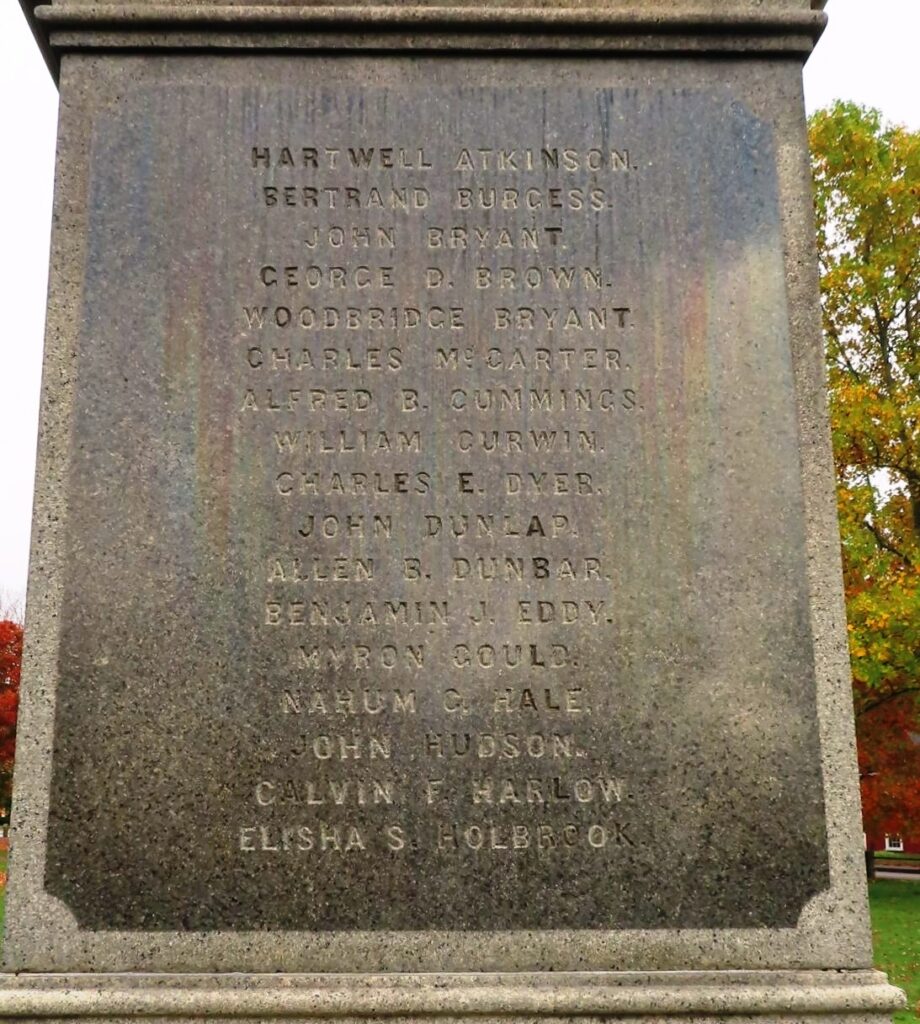 EAST BRIDGEWATER CIVIL WAR MEMORIAL SIDE B