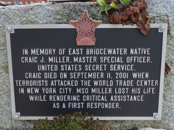 EAST BRIDGEWATER SEPTEMBER 11, 2001 MEMORIAL PLAQUE B