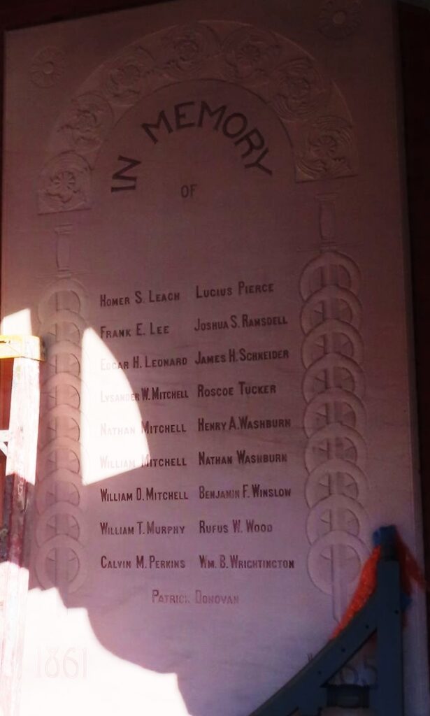 BRIDGEWATER CIVIL WAR HONOR ROLL MEMORIAL PLAQUE B