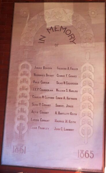 BREIDGEWATER CIVIL WAR HONOR ROLL MEMORIAL PLAQUE A