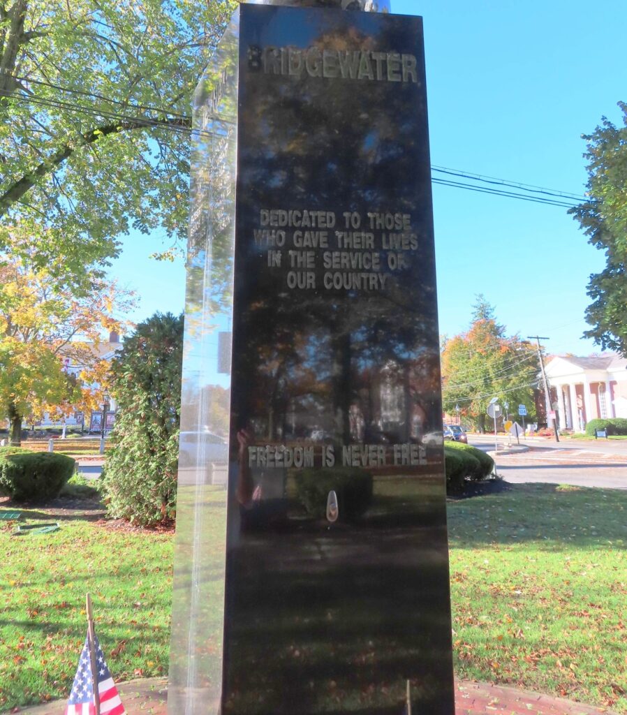 BRIDGEWATER SUPREME SACRIFICE WAR VETERANS MEMORIAL SIDE A