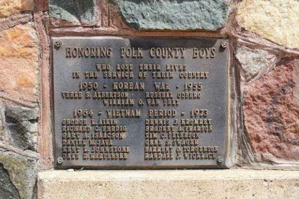 POLK COUNTY KOREAN WAR AND VIETNAM WAR MEMORIAL PLAQUE